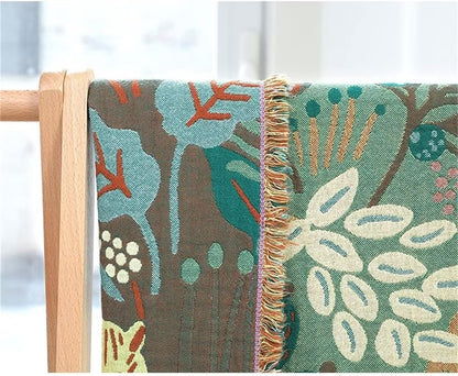 MSGKV 100% Cotton Throw Blanket for Couch Bed Sofa, Cotton Quilt Coverlet Reversible Mudcloth Throws, Soft Cozy Farmhouse Blankets 60''x 80'' Tiger Print Blanket for All Seasons