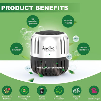 Fridge Deodorizer, 2Pack AOP ALKALI Refrigerator Freezer Deodorizer Kitchen Gadgets Odor Eliminator, Room,RV and New Home,More Effective Than Baking Soda Charcoal Air Purifier