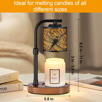 kobodon Candle Warmer Lamp with Timer, Electric Candle Lamp Warmer Birthday for Mom Women Home Bedroom Decor Wax Melt Warmer for Scented Wax with Jar Candles (Dragonfly)