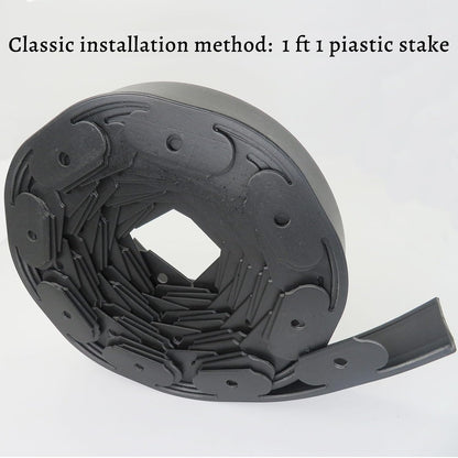 Landscape Edging,Flower Bed Edging no dig，Lawn Edging Garden Edging Border(30Feet-Black-Tall Wall)