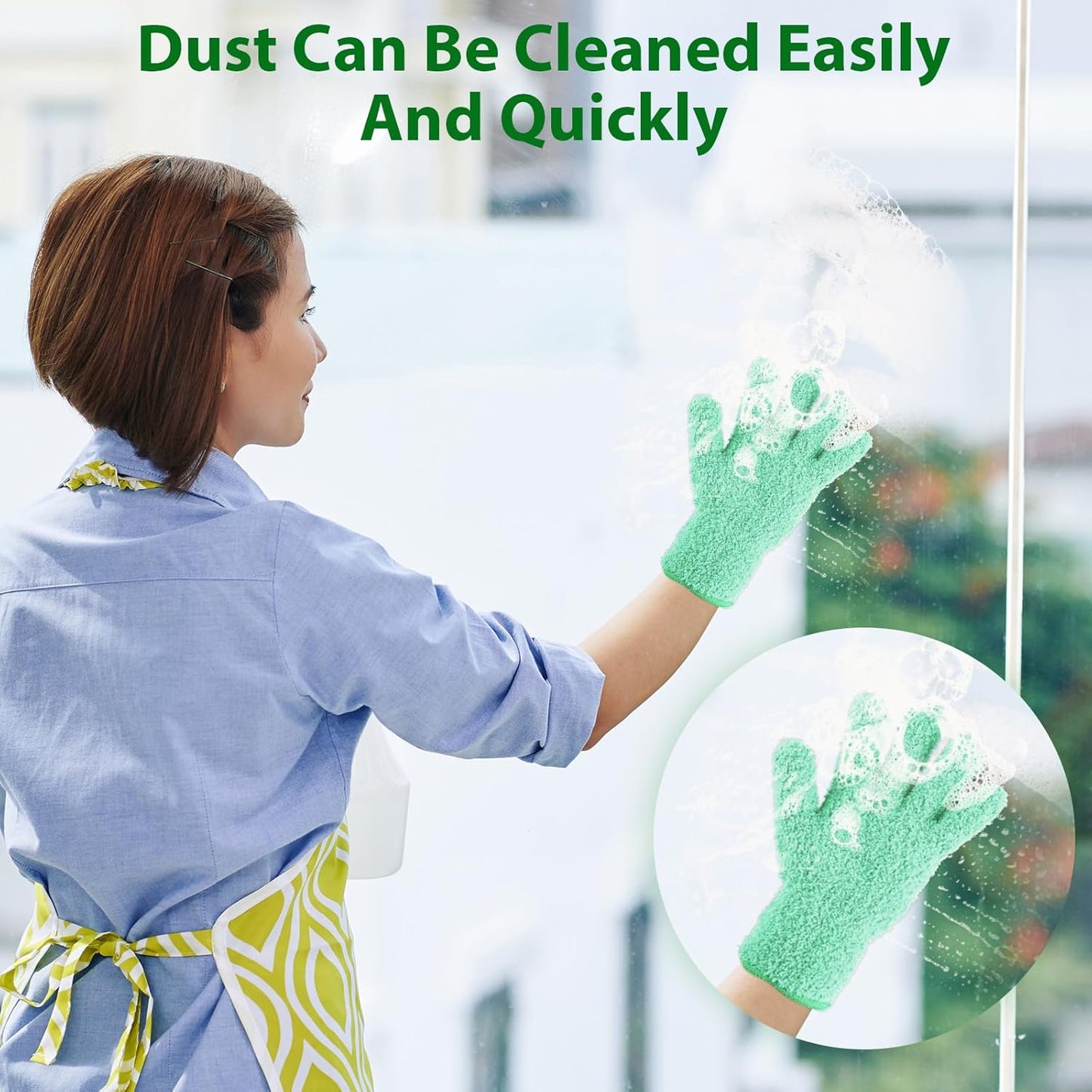 Plant Dusting Gloves, Microfiber Dusters for Cleaning Kitchen Indoor Mitt for House Use Desk Window Blind Screen Wash