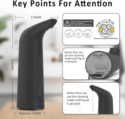 Convenient Automatic Soap Dispenser,4 Adjustable Levels Touchless Hand Sanitizer Pump with Infrared Sensor, 400 ml Countertop Electric Soap Dispenser for Bathroom,Kitchen