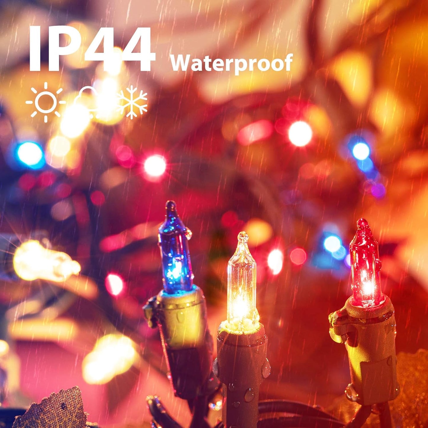 4th of July Decoration Patriotic Mini String Lights - 200 Count 50 Feet Red White Blue Christmas Lights Green Wire Waterproof for Indoor Outdoor Xmas Holiday Party Patio Independence Day Decoration