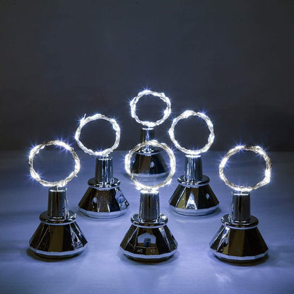 Solar Cork Lights Outdoor - Waterproof Fairy Lights for Wedding Party, Garden, Patio & Pathway Decor - Suitable for Most Wine Bottle Mouths - Cool White (8 Pack)