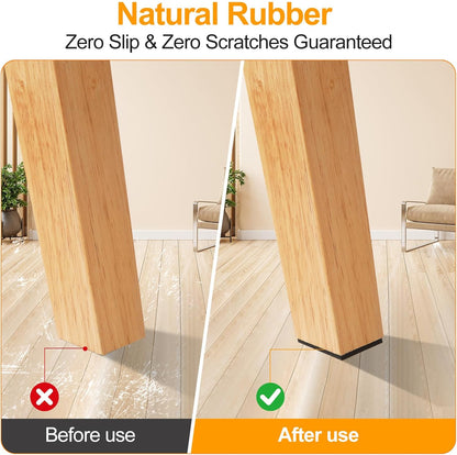 CHUNZEXI Non Slip Furniture Pads - 16 Premium Furniture Grippers Self Adhesive Rubber Furniture Feet, Anti Slide Furniture Hardwood Floor Protector for Keep Couch Stoppers (2 inch Square)