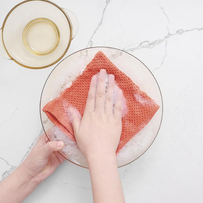 Homaxy 100% Cotton Waffle Weave Kitchen Dish Cloths, Ultra Soft Absorbent Quick Drying Dish Towels, 12 x 12 Inches, 12-Pack, Coral