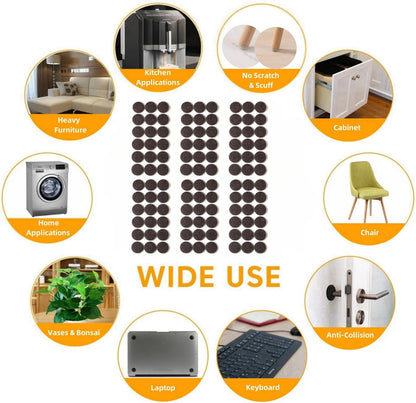 Furnigear Felt Furniture Pads for Hardwood Floors - Self Adhesive Chair Felt Pad, Floor Protector for Furniture Feet, Furniture Sliders Moving Furniture Smoothly, Anti Scratch 108 Pcs 1" Round Brown