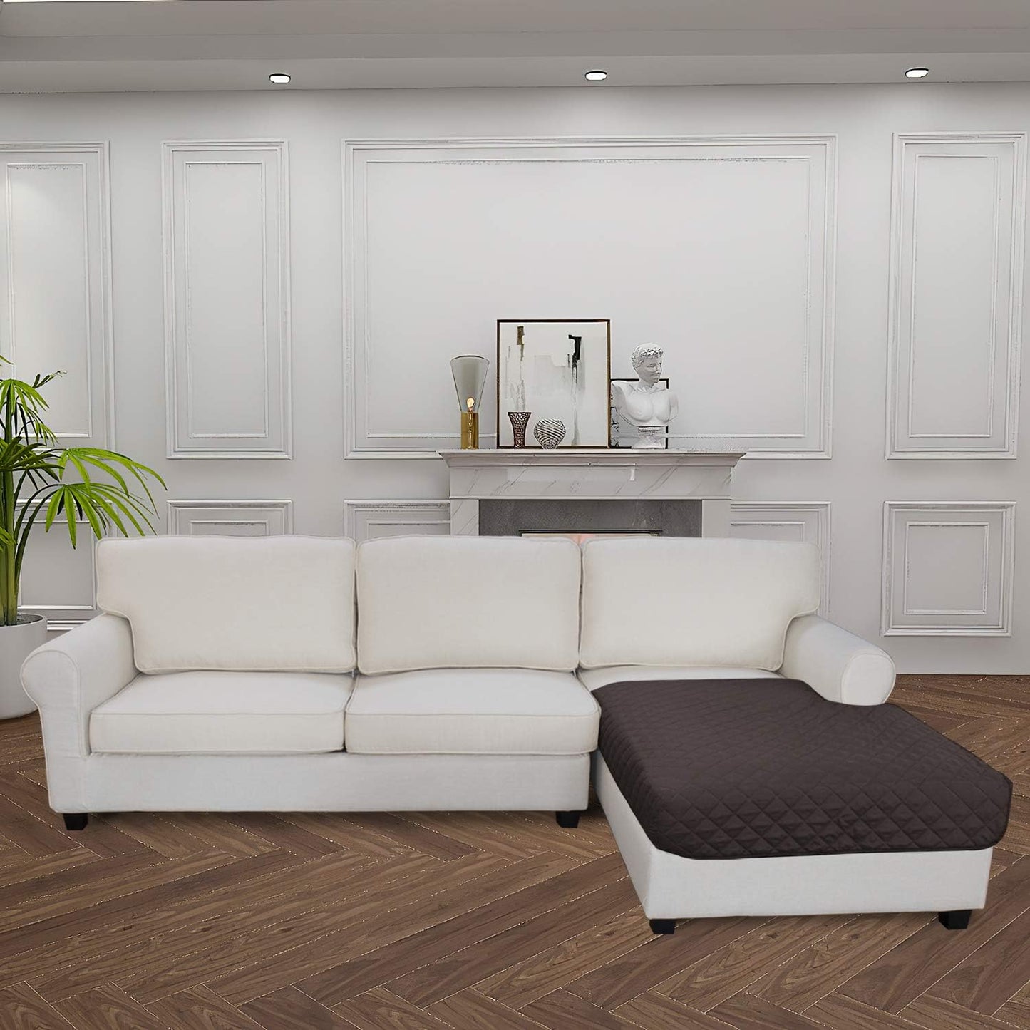 Easy-Going Sectional Couch Covers for Dogs L Shape Sofa Cover Reversible Sofa Slipcover Chaise Lounge Cover Furniture Protector Cover for Pets Dog Cat (42 x 52 inches, Chocolate/Chocolate)