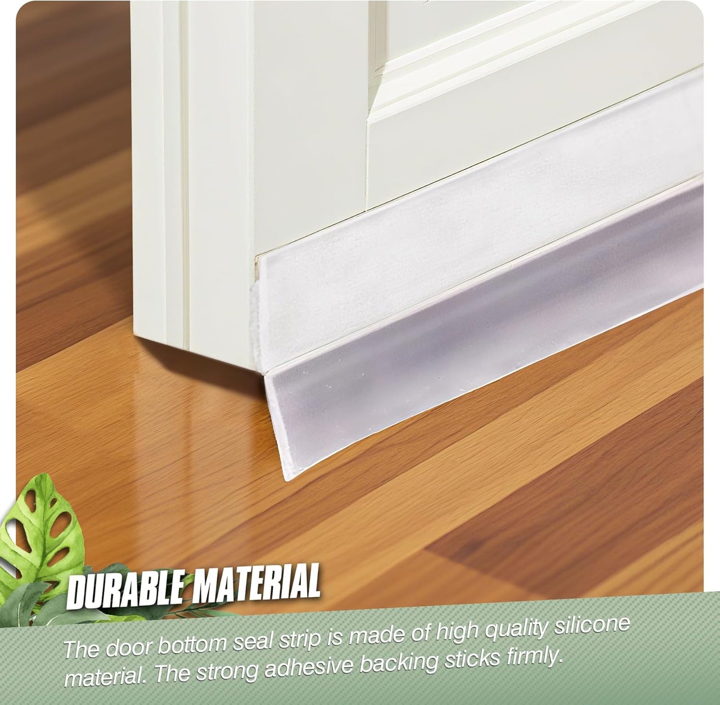 Silicone Weather Stripping Door Seal Strip, 16.4 Feet Self Adhesive Sealing Sticker Sealing Tape for Door Draft Stopper Adhesive for Doors Windows Shower Glass Gaps (Transparent, Width 45mm)