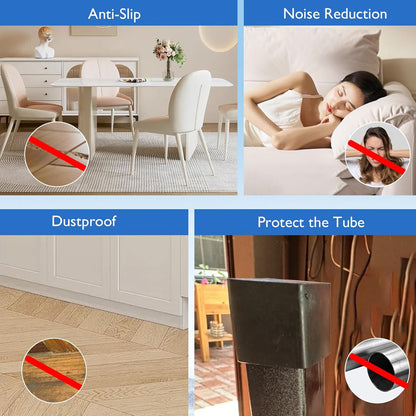 4 Pcs 1-3/4" x 1-3/4" Square Rubber Chair Leg Caps, PVC Table Leg Covers, Flexible & Anti-Slip Furniture Leg End Caps, Chair Leg Floor Protectors for Bar Stool Leg Patio Indoor, Black