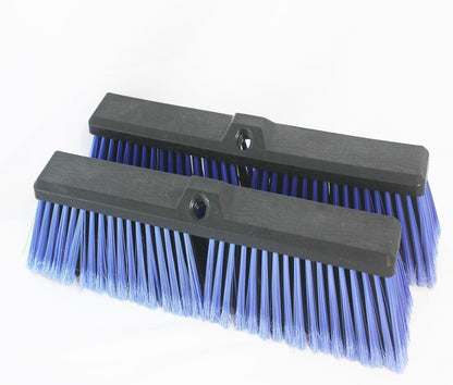 2PCS Push Broom Head Outdoor Large Stiff Bristle Broom Head - Excellent Cleaning Performance - Easy Installation Broom Head(Blue, 18 inches)
