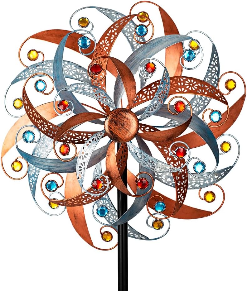 DREAMYSOUL Large Wind Spinner Outdoor, 20 Inches Dia Vintage Metal Windmills, Kinetic Wind Spinners & Sculpture for Yard and Garden