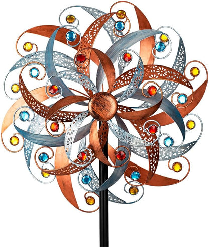 DREAMYSOUL Large Wind Spinner Outdoor, 20 Inches Dia Vintage Metal Windmills, Kinetic Wind Spinners & Sculpture for Yard and Garden