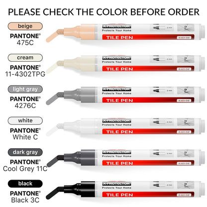 X-Protector Water Based Grout Marker - 2 PCS with 8 Tips, Dark Gray