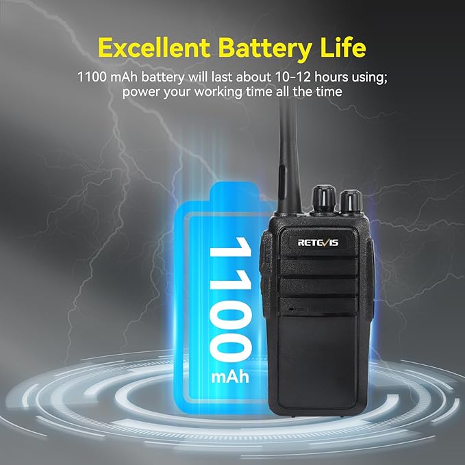 Retevis RT21 2 Way Radio Long Range, Walkie Talkies for Adults, Heavy Duty Rechargeable Two Way Radios with Six-Way Charger, for Manufacturing Education(6 Pack)