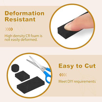 High Density Weather Stripping 3/4 in x 3/8 in, Weatherproof Foam Insulation Tape, Anti Collision Seal Strip Weatherstrips for Windows Storm Doors, 2 Rolls Total 13Ft