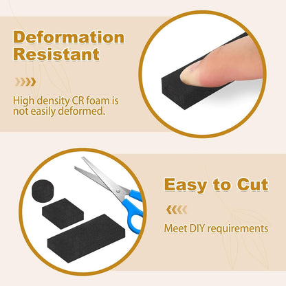 Weather Stripping Self Adhesive 1 in x 1/4 in, Weatherproof Foam Insulation Tapes Soundproof, High Density Seal Strips for Door Window, Easy Cut to Size, 2 Rolls Total 33Ft