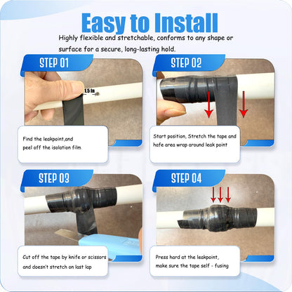 Self Fusing Silicone Tape 1 in x 15 Ft Waterproof Flexible Self Amalgamating Tape for Hose Repair Sealing Pipes Plumbing Water Emergency Pipeline Repair and Electrical Cable Winding