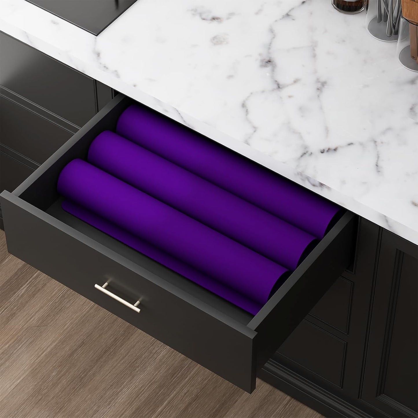 Quality Silicone Table Mat 47x24 Inch - High Heat Resistant (Lab Tested 482°F), Non-Slip Oil-Resistant Surface for Baking & DIY | Waterproof & Easy Clean (Purple)