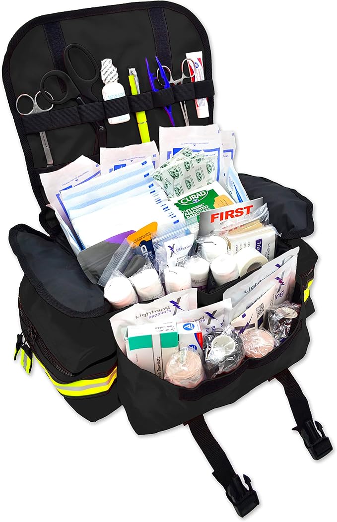 Lightning X Small Medic First Responder EMT Trauma Bag Stocked First Aid Trauma Fill Kit A Stealth Black