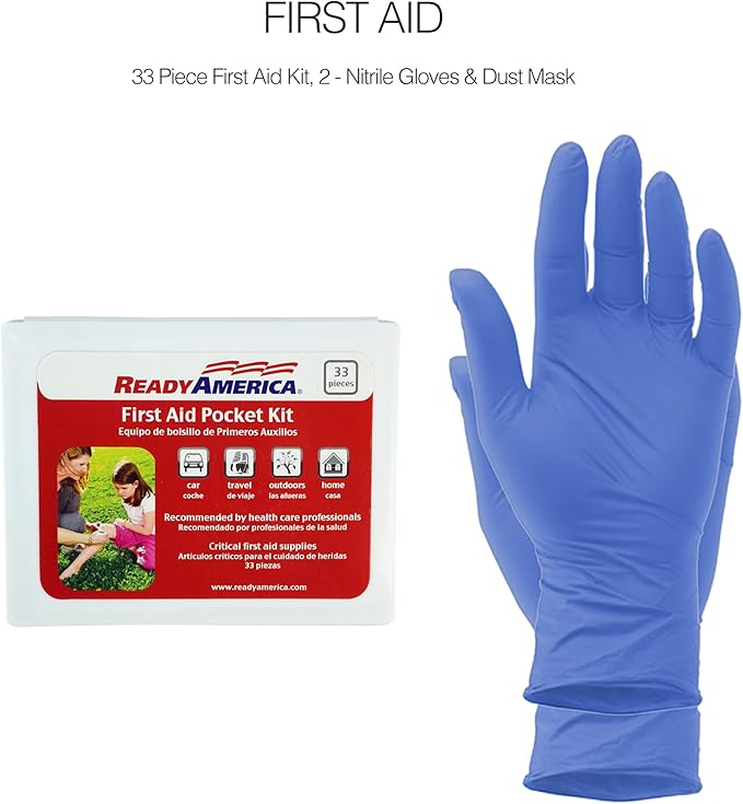 Ready America 72 Hour Deluxe Emergency Kit, 1-Person 3-Day Backpack, First Aid Kit, Survival Blanket, Power Station, Emergency Food, Portable Disaster Preparedness Go-Bag for Earthquake, Fire, Flood