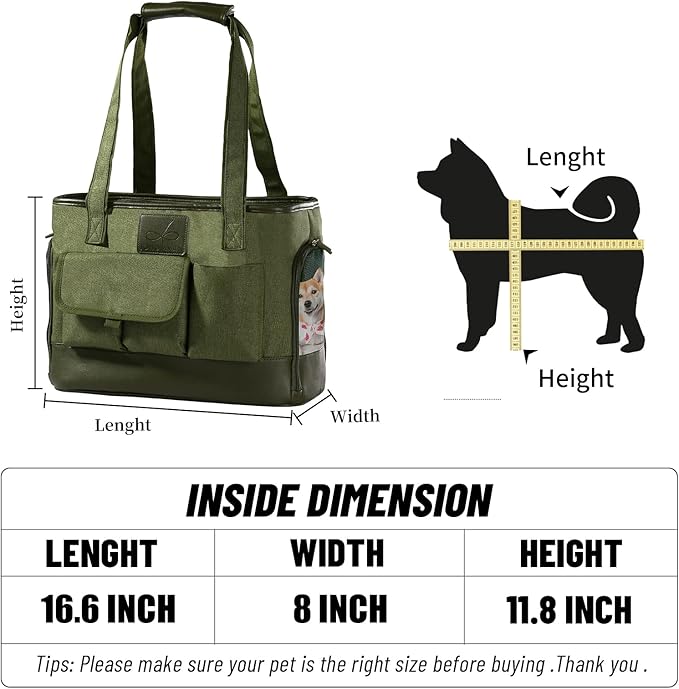Dog Carrier, Cat Carrier, Pet Carrier, Foldable Waterproof Premium Oxford Cloth Dog Purse, Portable Bag Carrier for Small to Medium Cat and Small Dog