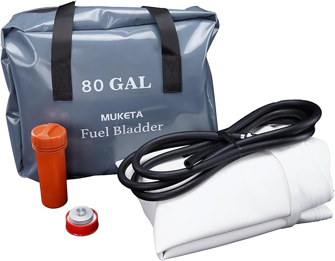 Marine Fuel Bladder for Boat Fuel Emergency Tanks Auxiliary Fuel Bladder Kit for Extended Range Fishing, Yachting, Sailing, Ferrying, Cruising Trips (White, 80 Gallons)