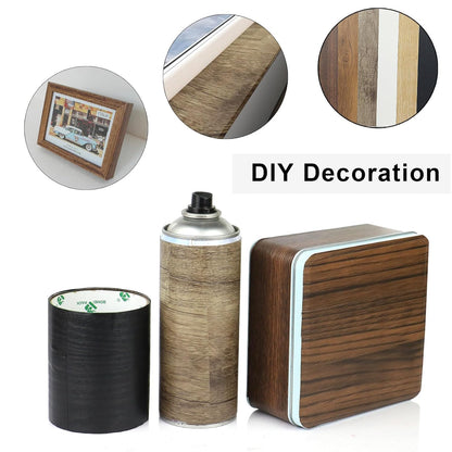 BOMEI PACK Wood Grain Repair Tape,Self Adhesive Repair Patch for Furniture, Floors, Cabinets, Windows, Doors, RV, Home Decor and DIY Projects (2, Black)