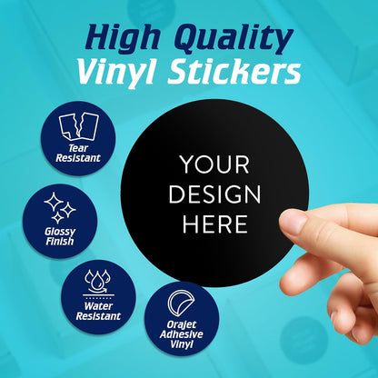 5-1000 Custom Vinyl Stickers - Upload Your own Image, Text, Design, Logo - Personalized Logo Labels for Handmade, Packaging, Bottle, Jars, Candle, Brand Stickers (Black, 4x4)