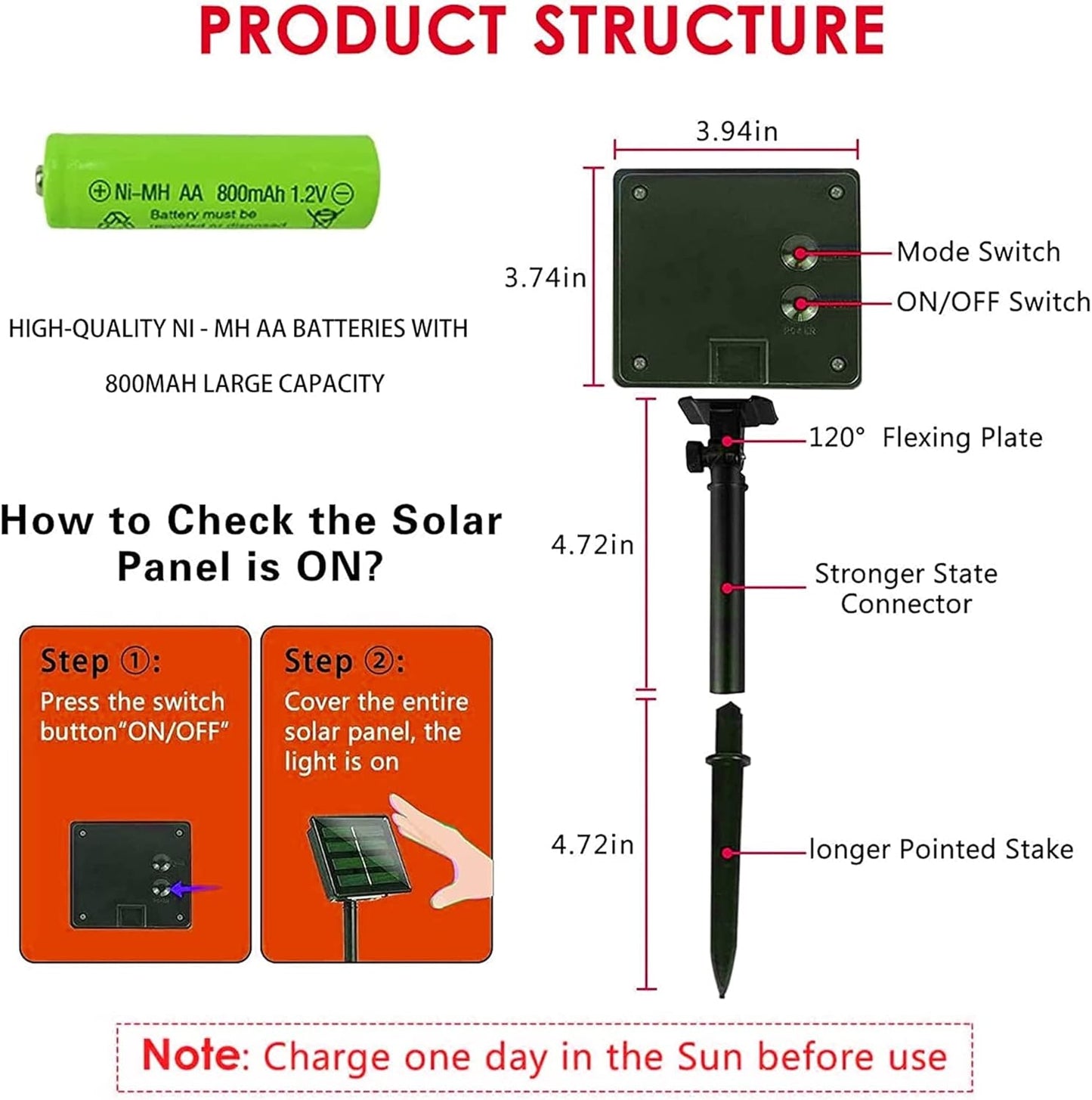 TW SHINE Red Solar String Lights Outdoor, Total 80 FT 240 LED Solar Powered Waterproof Fairy Lights 8 Modes Copper Wire Lights for Christmas Party Tree Wedding Yard Decorations, 2 Pack