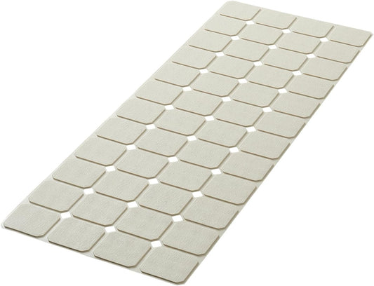 Bathtub Mat Non Slip Silicone Foldable Extra Long Tub Mat Strong Suction Cups & Large Drain Holes, Durable,Machine Washable for Smooth Surfaces Shower Mat, Ideal for Families Beige,15"x40" Beige
