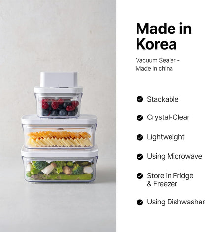 VAKUEN Premium Airtight Food Storage Containers, 4L(4.10qt) Smart One-Click Seal Lid, Patented Double Silicone Lining, 100% Leak Proof, BPA-FREE (Large Container 4.0)