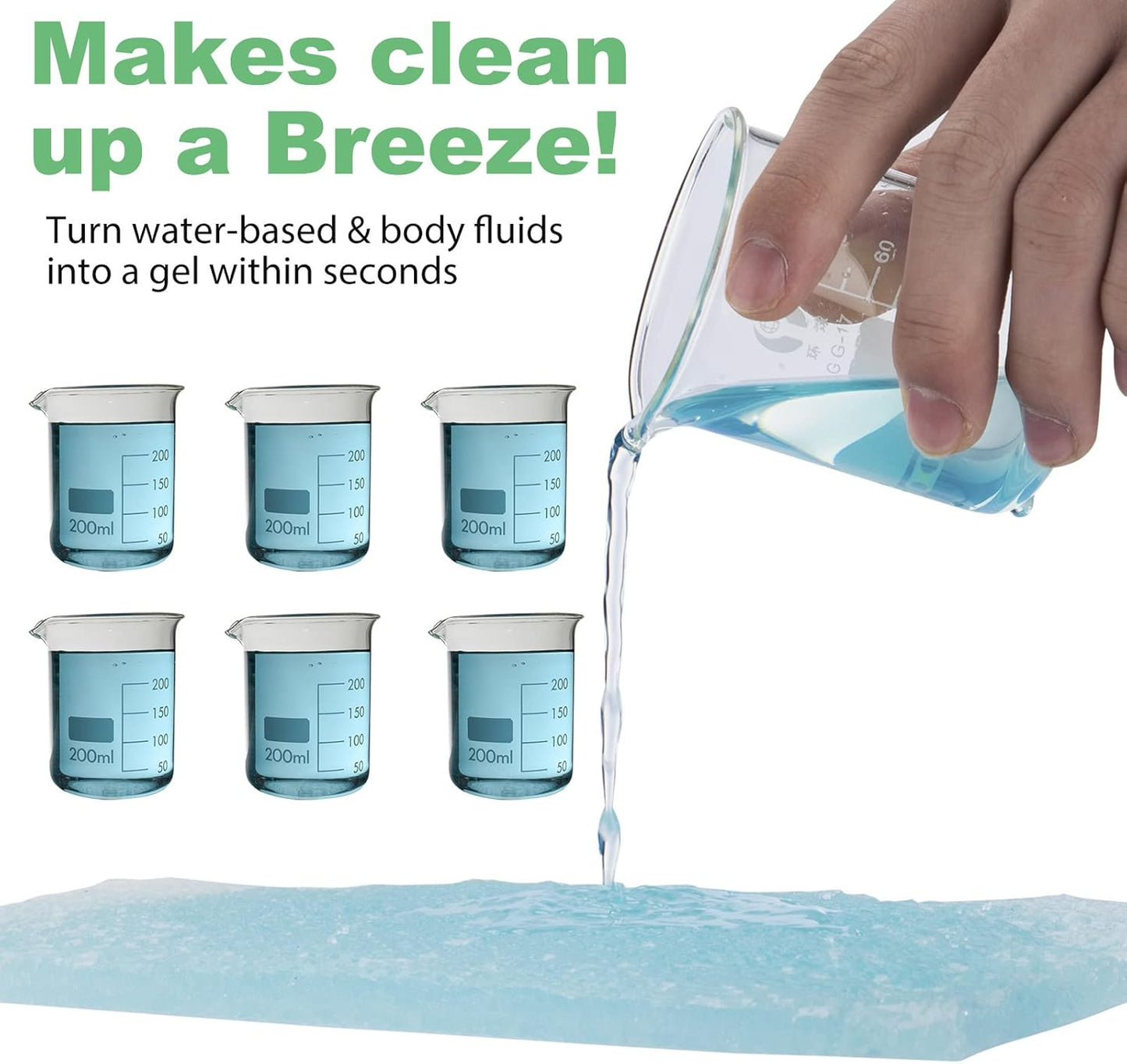 LaSyL Super Absorbent Commode Pads - 100 Count Wholesale Value Pack - for Camping Portable Toilet Bags, Commodes Liners Disposable, Bed Pan, Potty Chair-Leak Proof