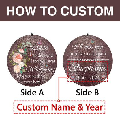 ASTARIN 36" Large Deep Tone Personalized Sympathy Wind Chimes, Memorial Wind Chime for Loss of Mother Father Loved One, Hummingbird Bereavement Gifts Decor Outdoor Patio Garden Graveyard