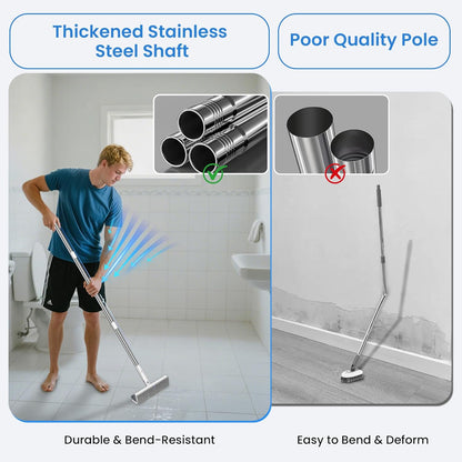 Floor Scrub Brush and Grout Brush with Long Handle–Deck Brushes for Scrubbing Heavy Duty, Stiff Bristles for Outdoor, Patio, Shower, Garage, Tile and Concrete Floor Cleaning 55 inches