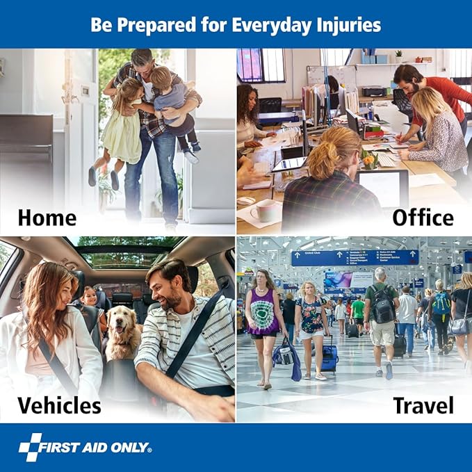 First Aid Only 91249 On-The-Go All-Purpose Emergency First Aid Kit for Car, Travel, Home and Business, 105 Pieces