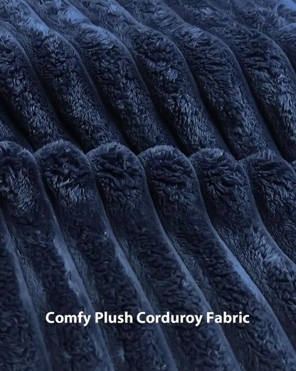 Txtin's Comfy Accent Chair Reading Chair for Bedroom Cozy Wing Arm Living Room Single Sofa Chair with Angle Adjustable Arms Navy Blue Corduroy Easy Assembly