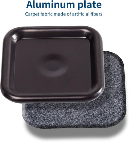 Ezprotekt 1 3/4" Square Reusable Felt Furniture Caster Cups with Carpet Bottom, 16 Pcs Felt Furniture Sliders Floor Protectors Pads to Protect Hardwood, Tile Floors Carpet from Scratches (Brown/Gray)