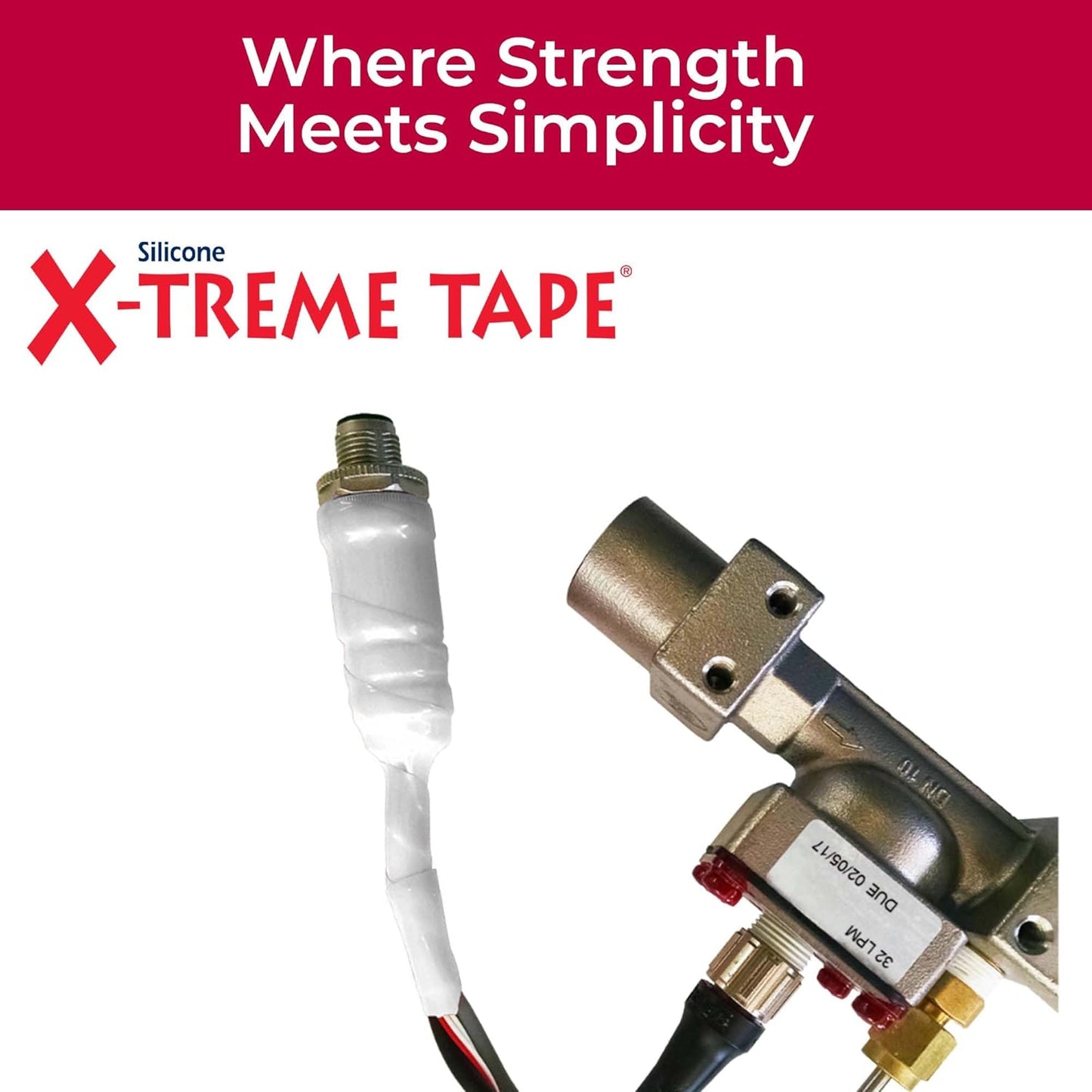 X-Treme Tape MOCAP Heavy Duty Electrical Tape, Self-Fusing Silicone Rubber, Waterproof & Insulating Flexible Tape, Electrical for Hose, Automotive, Outdoor & Repairs - 1" x 10ft Roll - White