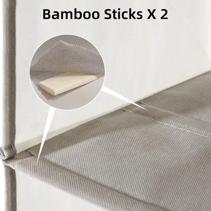 2 Packs Hanging Closet Organizer, 4-Shelf Closet Organizers and Storage with Side Pockets, Collapsible Hanging Shelves for Closet & RV & College Dorm,Beige