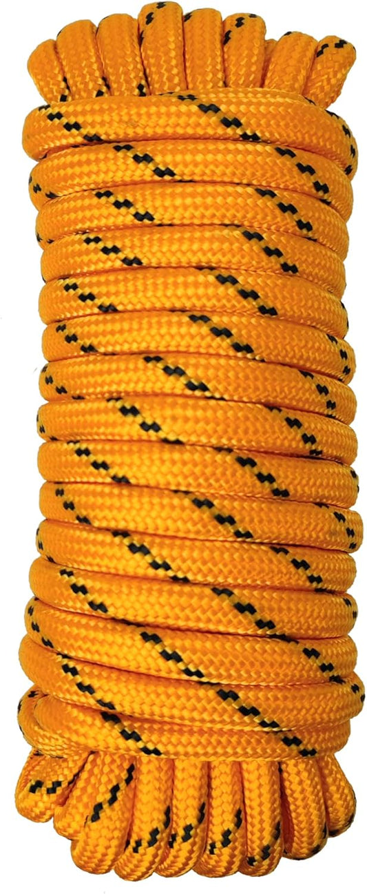 Diamond Braided Polypropylene Rope Nylon Rope Mix Thick Heavy Duty Ropes 1/2 inch 100ft High Strength Perfect for Clothesrope Camping Hiking and Other Outdoor Activities Orange 100ft