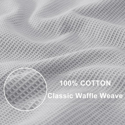 Homaxy 100% Cotton Waffle Weave Dish Cloths - 6 Pack Soft and Absorbent Dish Towels - 12 x 12 Inches Quick Dry Dish Rags - Light Grey