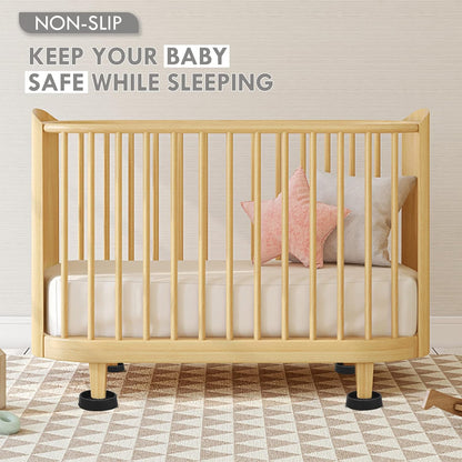 3X3 Round Rubber Caster Cups, Non Slip Furniture Pads, Anti-Slip Gripper, Anti Skid Furniture Feet, Anti Slide Floor Protector for Bed Couch Table Chair Stoppers - Black, 8 Pack