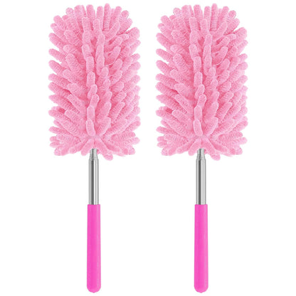 Mini Duster for Cleaning, 360° Bendable Hand Dusters with Extension Pole, Washable Small Duster for Car Interior, Office, Furniture