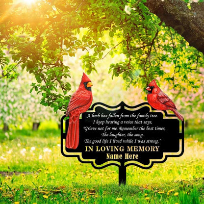 Personalized Cemetery Memorial Metal Stakes, Cardinals Memorial Grave Markers,Graden Decorations for Loss of Mother Father, Outdoor Sympathy Decor Gift