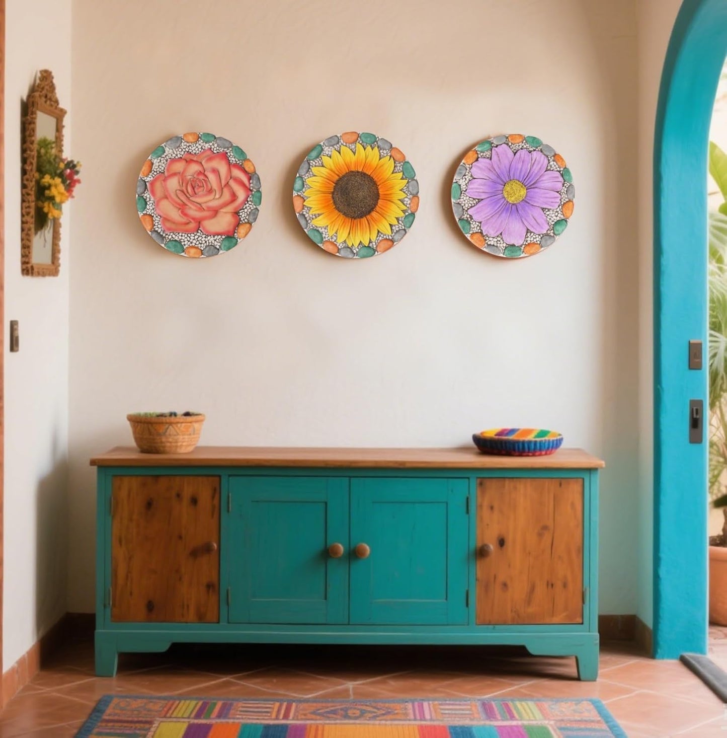 Outdoor Garden Decor Stepping Stones - Outside Garden Yard Decorative Stones Gifts for Women Garden Decor for Outside 10x10x0.75 Inch Cynkeyee