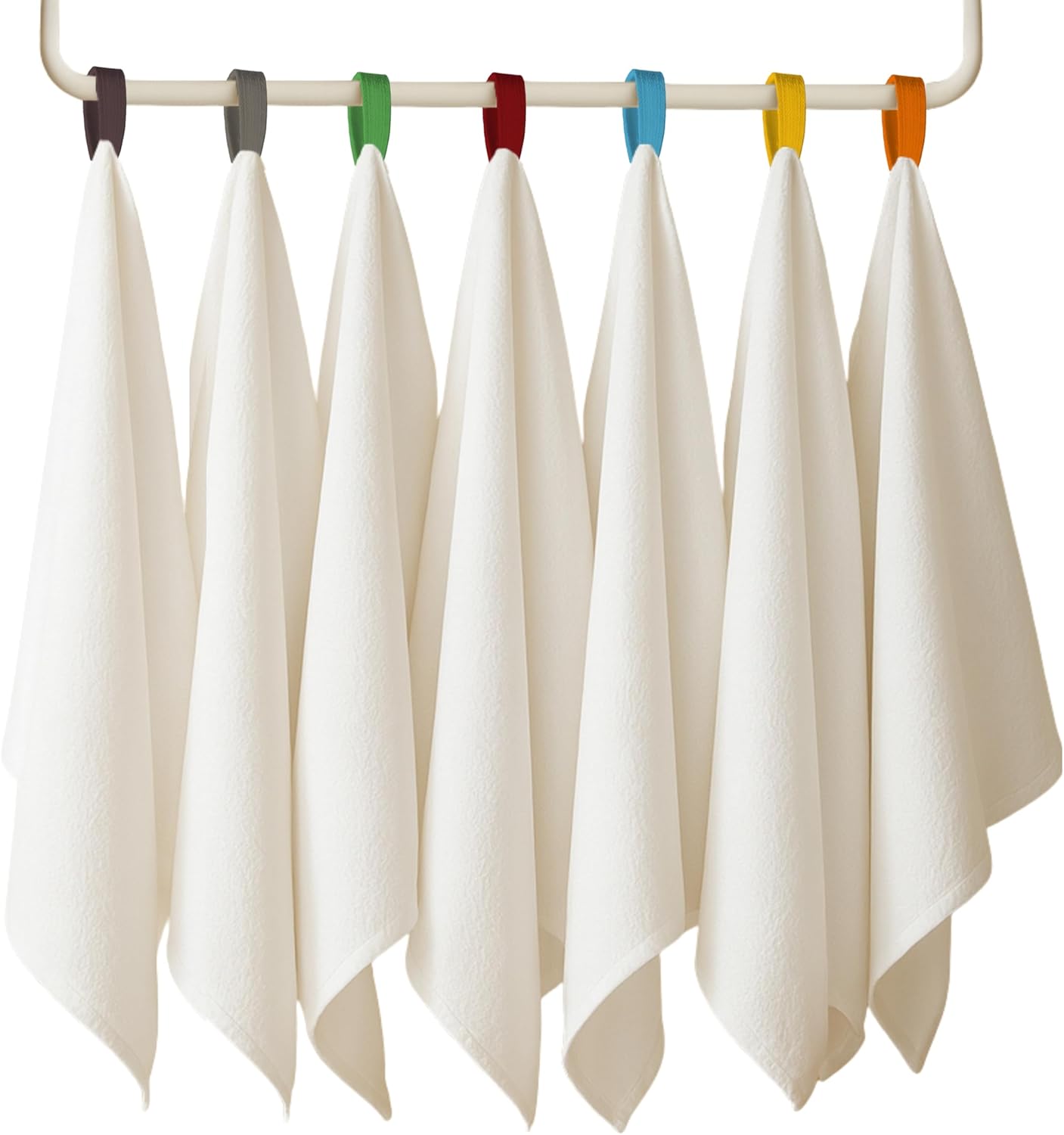 7-Pack Flat Flour Sack Towels – 100% Cotton Kitchen Dish & Tea Towels for Crafting, Embroidery, Baking & Bread Proofing – Thick, Absorbent, Quick-Drying – White (28x28)