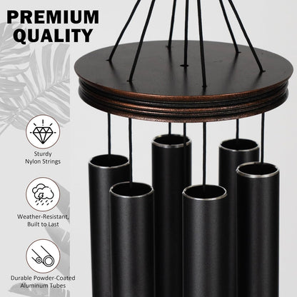 Vanquer Large Wind Chimes for Outside Deep Tone - 46'' Wind Chimes Outdoor Clearance, Memorial Windchimes, Sympathy Gift, Outdoor Décor, Patio, Home Décor, Vintage Black (46" Tree of Life)