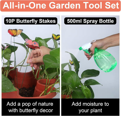 Vertical Planter, 6 Tier Stackable Strawberry Planter with Garden Tool Set, Movable Indoor/Outdoor Garden Herb Pot for Growing Vegetables and Succulents, Red