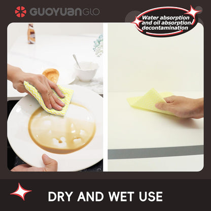 Disposable Dish Cloths Disposable Cleaning Towels Heavy Duty Reusable Cleaning Cloths Dish Rags for Kitchen,11.8 x 21 inches - 50 Counts/Pack,Yellow